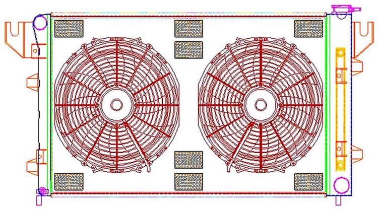 PerformanceFit Radiator ComboUnit 1994-2001 Dodge Ram 1500/2500/3500 Gas Engines with Transmission Cooler