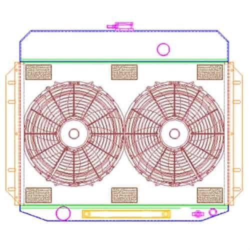 ExactFit Radiator ComboUnit for 1961-1964 Ford Truck with Late Ford Small Block & Big Block