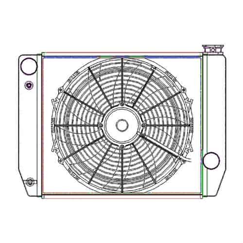 ClassicCool ComboUnit Universal Fit Radiator and Fan Single Pass Crossflow Design 22" x 15.50" for HEMI Swap