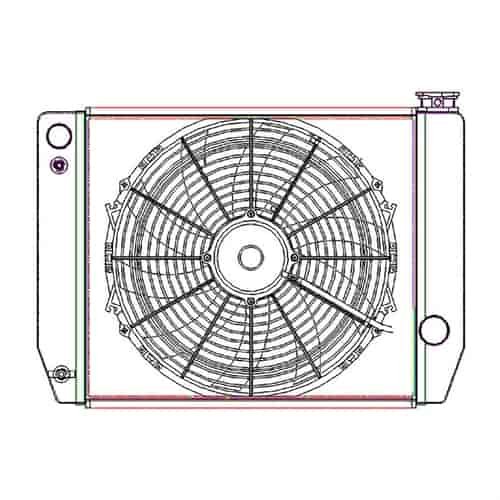 ClassicCool ComboUnit Universal Fit Radiator and Fan Single Pass Crossflow Design 22" x 15.50" for LS Swap