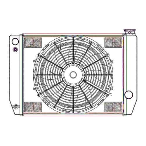 ClassicCool ComboUnit Universal Fit Radiator and Fan Single Pass Crossflow Design 24" x 15.50" for LS Swap