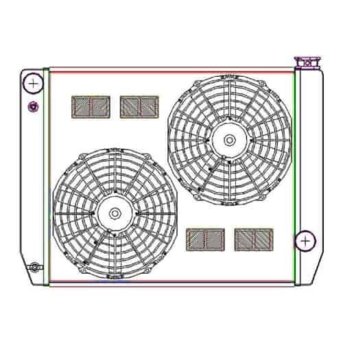 ClassicCool ComboUnit Universal Fit Radiator and Fan Single Pass Crossflow Design 26" x 19" for HEMI Swap