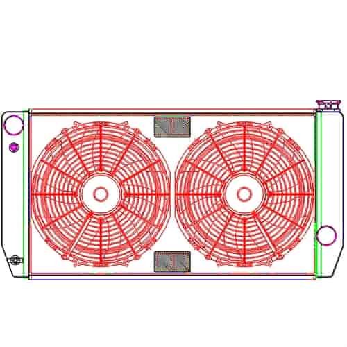 ClassicCool ComboUnit Universal Fit Radiator and Fan Single Pass Crossflow Design 31" x 15.50" for HEMI Swap