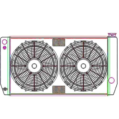 ClassicCool ComboUnit Universal Fit Radiator and Fan Single Pass Crossflow Design 31" x 15.50" for LS Swap