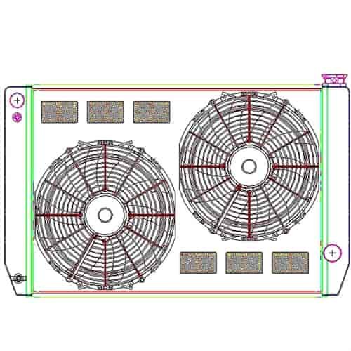 ClassicCool ComboUnit Universal Fit Radiator and Fan Single Pass Crossflow Design 31" x 19" for LS Swap
