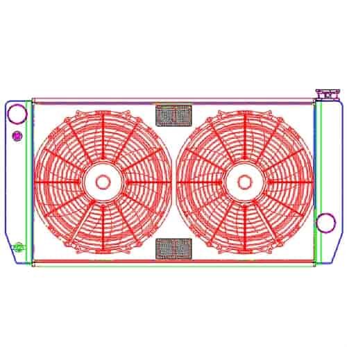 MegaCool ComboUnit Universal Fit Radiator and Fan Single Pass Crossflow Design 31" x 15.50" for HEMI Swap