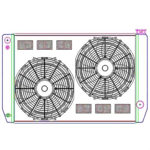 MegaCool ComboUnit Universal Fit Radiator and Fan Single Pass Crossflow Design 31" x 19" for LS Swap
