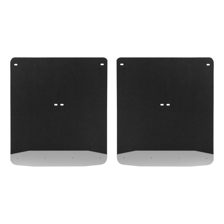 250744 Rear Dually 20 in. x 23 in. Rubber Mud Guards Fits Select Chevy Silverado, GMC Sierra 3500