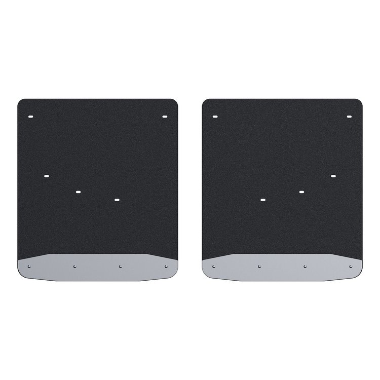 251452 Rear Dually 20 in. x 23 in. Rubber Mud Guards Fits Select Chevy Silverado, GMC Sierra HD