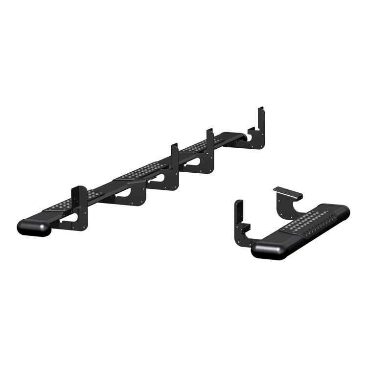 584100-571477 O-Mega II 6 in. x 36 in., 100 in. Black Aluminum Side Steps Fits Select Ram ProMaster