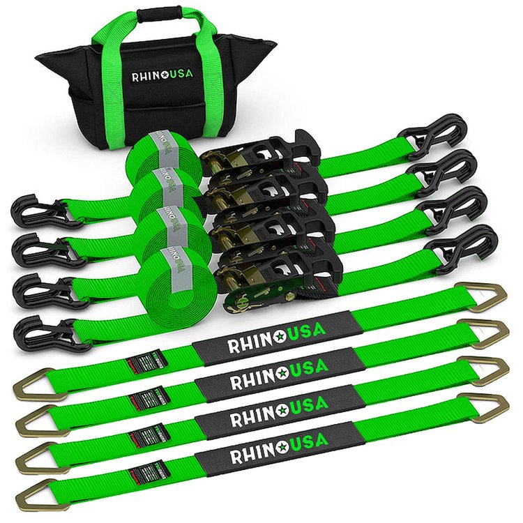 2IN-HDKIT-GRN Heavy Duty Vehicle Tie Down Kit [Green]