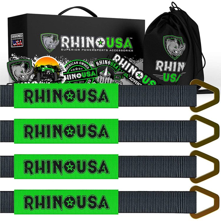RNO-AXLESTRAPS Axle Tie Down Straps [2 in. x 38 in., Black, Set of 4]