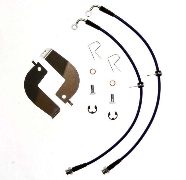 FORD-MUSTANGREARS-18-CLR Stainless Brake Hose Kit for 1999-2004 Ford Mustang Cobra, Rear Only [Clear]