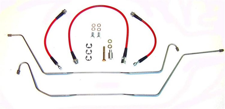 BHK-LIGHT-9904REARKIT-BLU Stainless Brake Hose Kit for 1997-2004 Ford F-150 2WD, Rear [Blue]