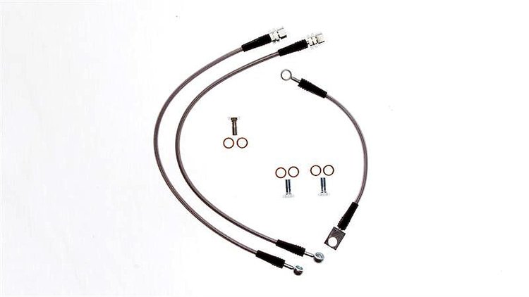 FORD-MUSTANG-9-YE Stainless Brake Hose Kit 1987-1993 Ford Mustang, w/ 94-04 Front Calipers (Front & Rear Chassis Line) [Yellow]