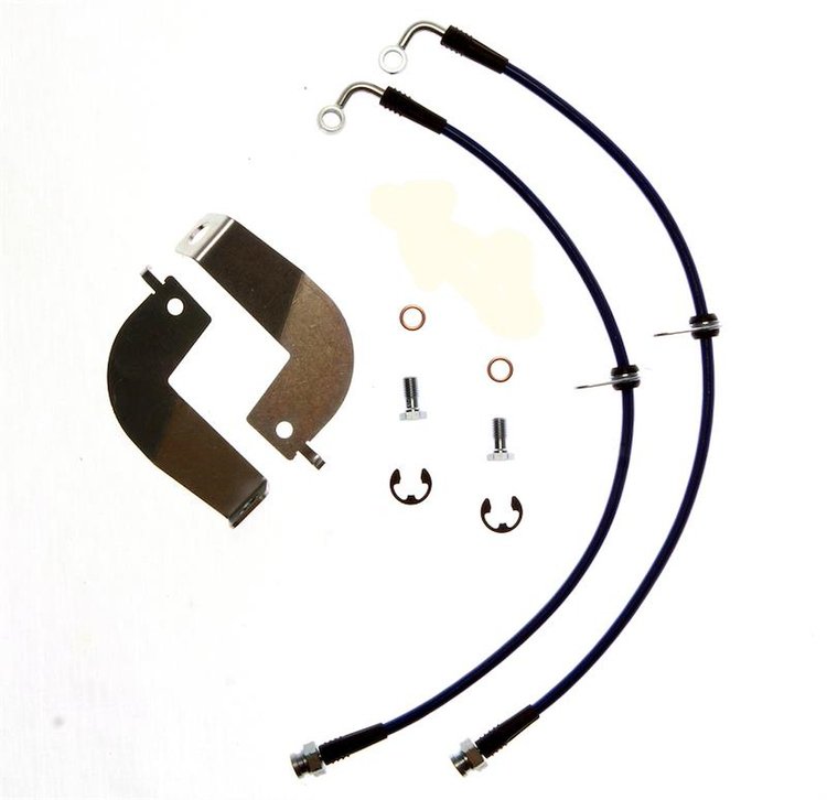 FORD-MUSTANGREARS-16-CLR Stainless Brake Hose Kit for 1999-2004 Ford Mustang (Exc. Cobra), Rear Only [Clear]