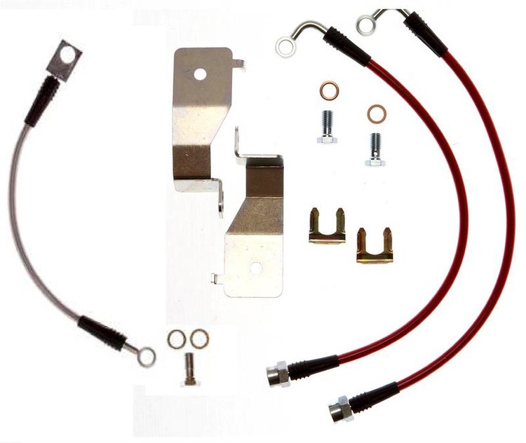 FORD-MUSTANGREARS-23-BLU Stainless Brake Hose Kit for 1994-1995 Ford Mustang, Rear & Chassis Line [Blue]