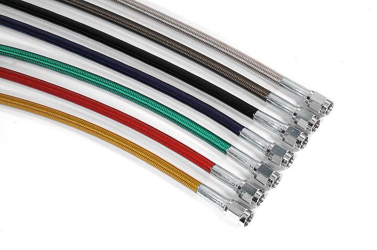 FORD-SHELBYGT500FRTS-1-RE Brake Hydraulic Hose Kit for 2007-2014 Ford Mustang Shelby GT500, Front, Clear