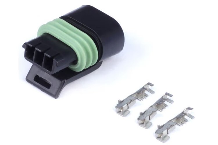 HT-030414 Plug and-Pins Only, Delphi 3-Pin Single Row Flat Coil