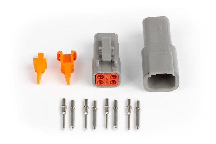 HT-031014 Plug and-Pins Only, Matching Set Deutsch DTM-4 Connectors (7.5 Amp)