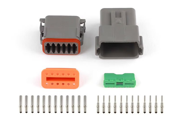 HT-031117 Plug &-Pins Only, Set of Deutsch DT-12 Conn (DT06-12S + DT04-12P), 13 Amp