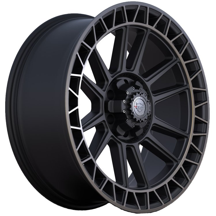 4Play S12 Satin Black Machined with Bronze Rim Wheel Size: 22" x 9"