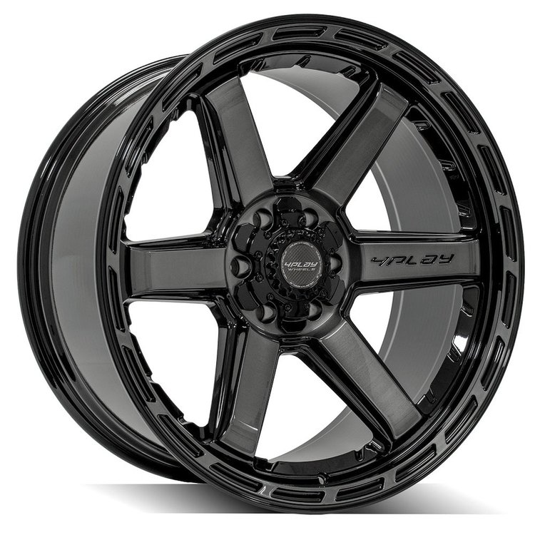 4Play 63 Wheel Size: 22" x 10", Bolt Pattern: 5 x 5" / 5 x 5.50" [Brushed Black]