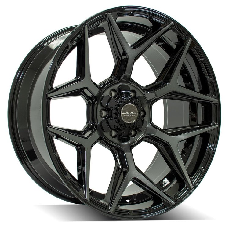 4Play 06 Wheel Size: 22" x 10", Bolt Pattern: 6 x 135 mm / 6 x 5.50" [Brushed Black]