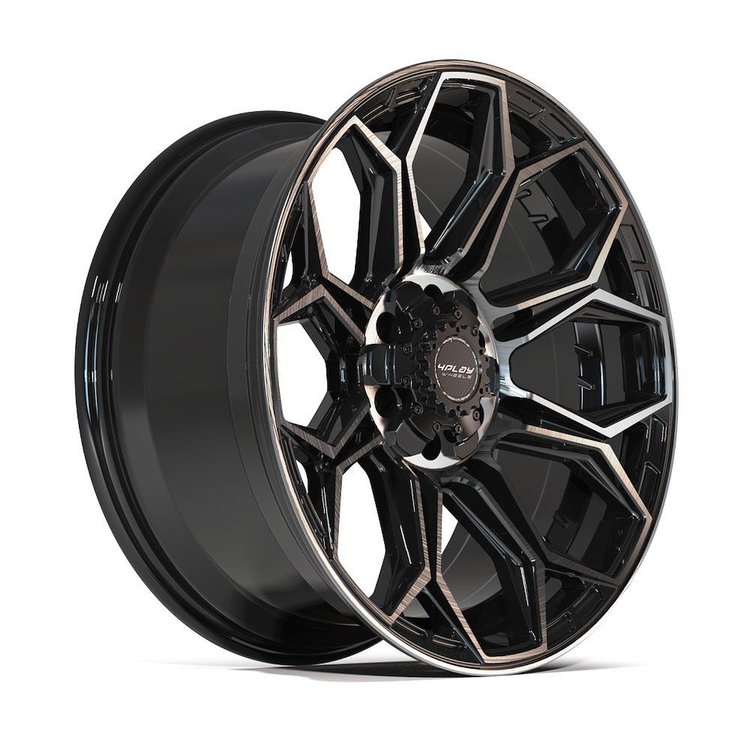 4P83-20090-6D55-0BBT 4P83 Wheel [Size: 20"x9"] Gloss Black w/Brushed Face & Tinted Clear Finish