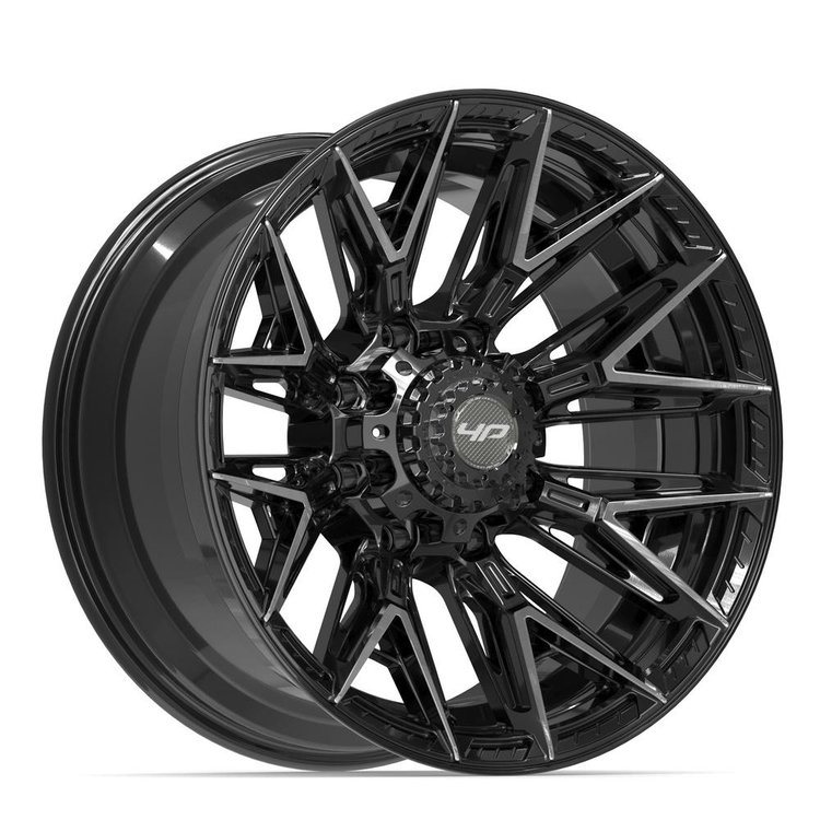 4P40 Wheel [Size: 20"x10"] 8 x 165.1 mm Bolt Pattern, Gloss Black Brushed with Tinted Clear