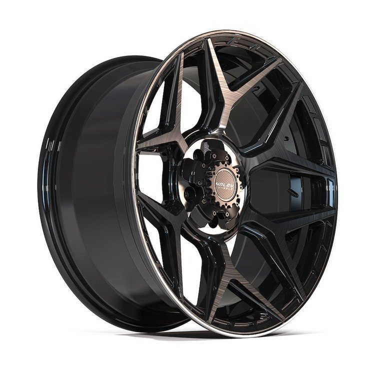 4P06-20090-5D55-0BBT 4P06 Wheel [Size: 20"x9"] Gloss Black w/Brushed Face & Tinted Clear Finish