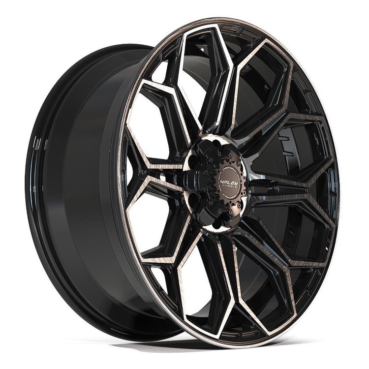 4P83-24100-6D55-18BBT 4P83 Wheel [Size: 24"x10"] Gloss Black w/Brushed Face & Tinted Clear Finish