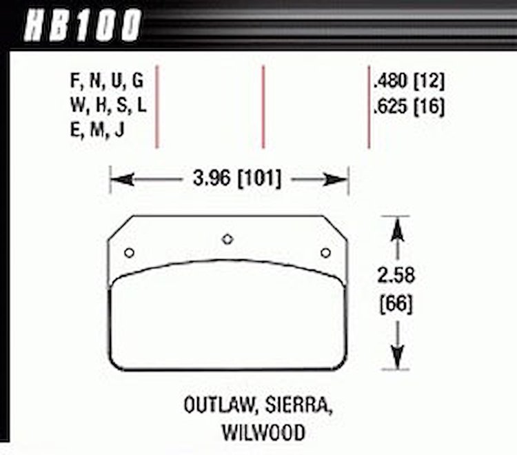 Disc Brake Pad DR-97 w/0.625 Thickness