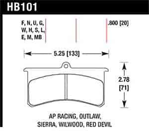 Disc Brake Pad DTC-15 w/0.800 Thickness