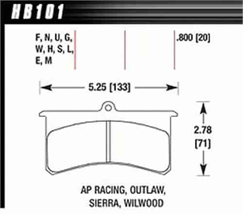 MT-4 PADS Wilwood SL AP Racing Outlaw