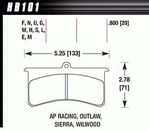 BLACK PADS Wilwood SL AP Racing Outlaw