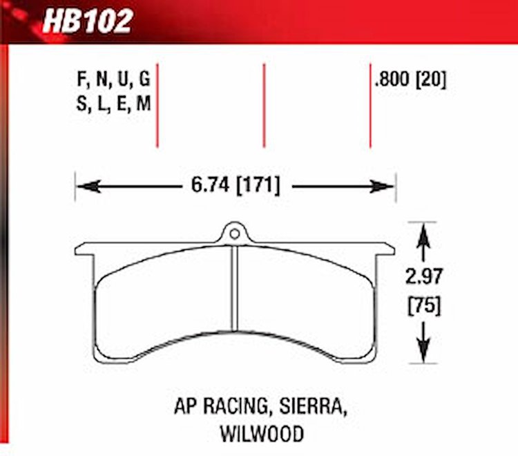 Blue 9012 Disk Brake Pads AP Racing 6 Sierra/JFZ Wilwood