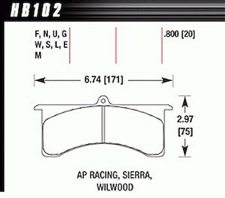 HT-10 PADS AP Racing 6 Sierra/JFZ Wilwood