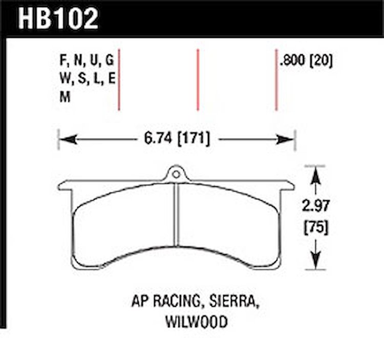 Disc Brake Pad DTC-30 w/0.800 Thickness