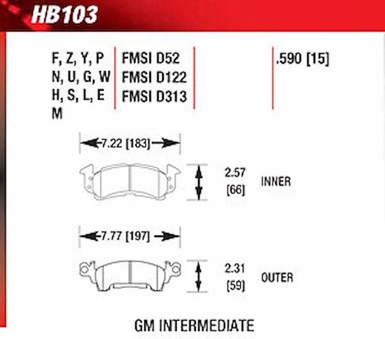 Blue 9012 Disk Brake Pads GM Intermediate