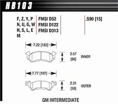 Disc Brake Pad MT-4 w/0.590 Thickness