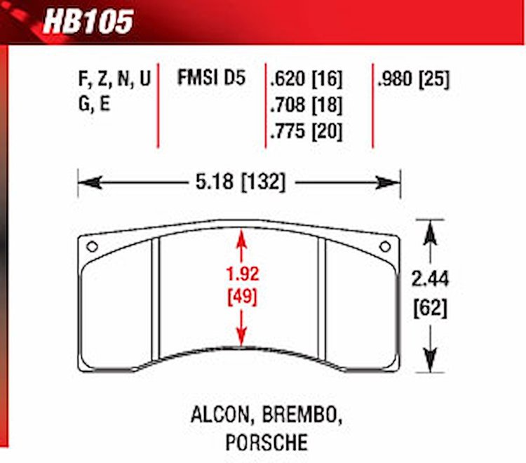 Blue 9012 Disk Brake Pads Alcon, Brembo, Porsche