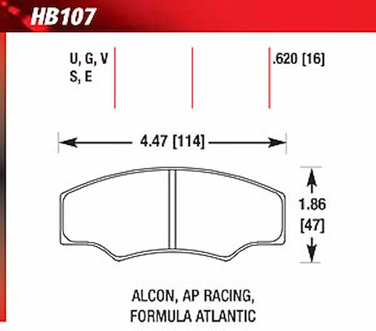 Blue 9012 Disk Brake Pads Alcon, AP Racing, Formula Atlantic