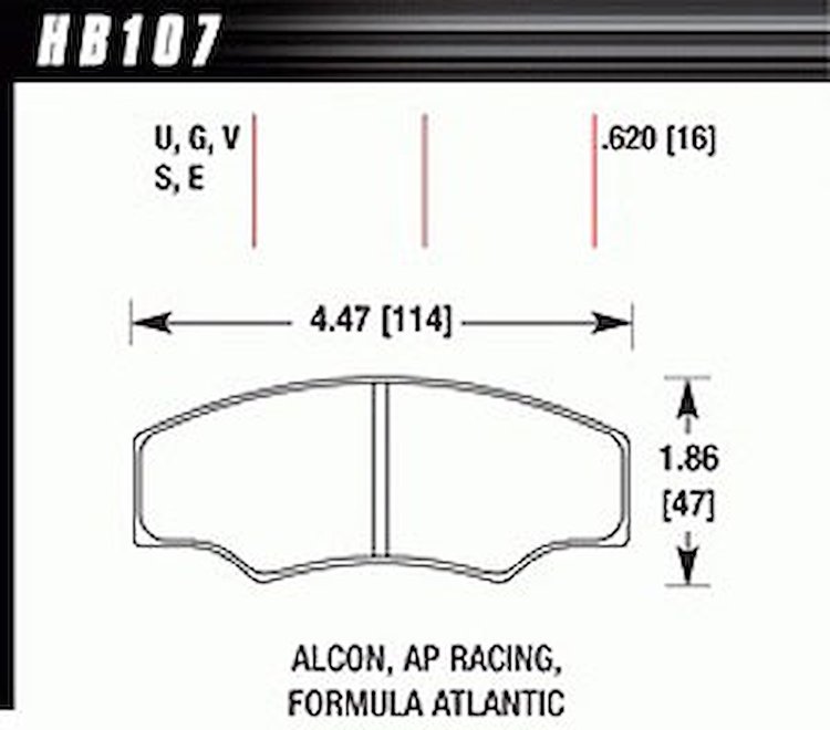 Disc Brake Pad HT-14 w/0.620 Thickness