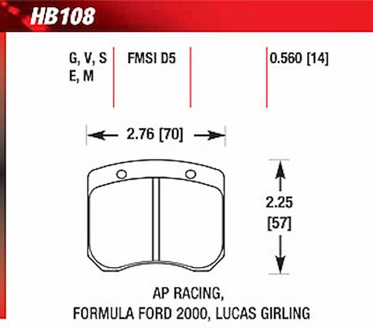 DTDTC-60 Disk Brake Pads AP Racing FF 2000