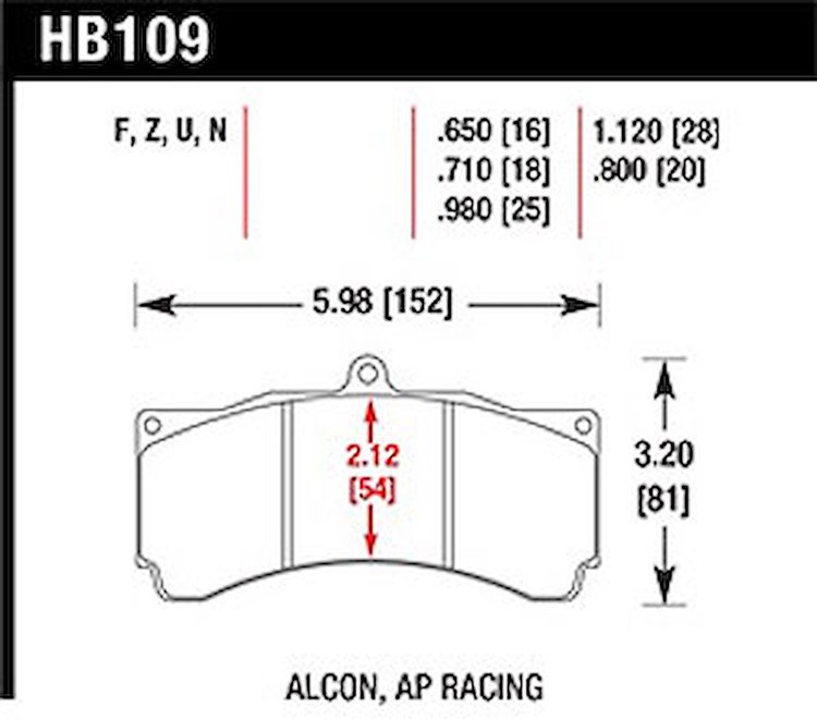 Disc Brake Pad DTC-60 w/0.710 Thickness