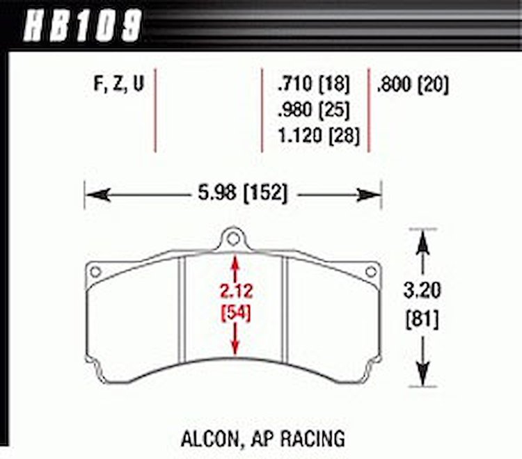Disc Brake Pad DTC-70 w/0.980 Thickness