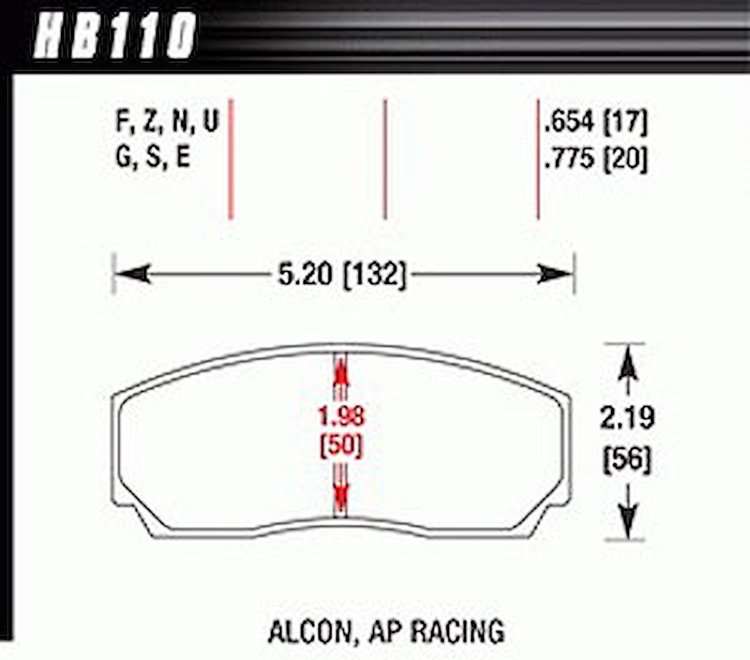 Disc Brake Pad DTC-70 w/0.654 Thickness