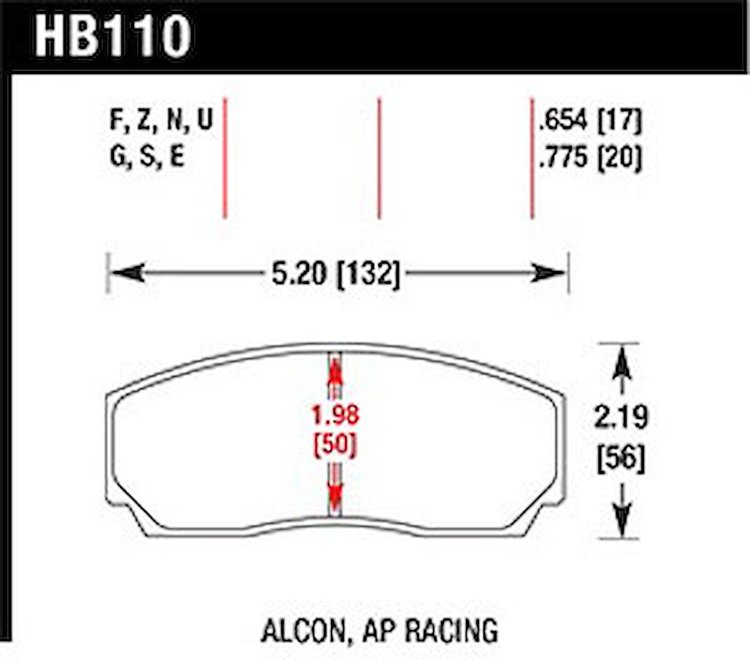 Disc Brake Pad DTC-30 w/0.654 Thickness