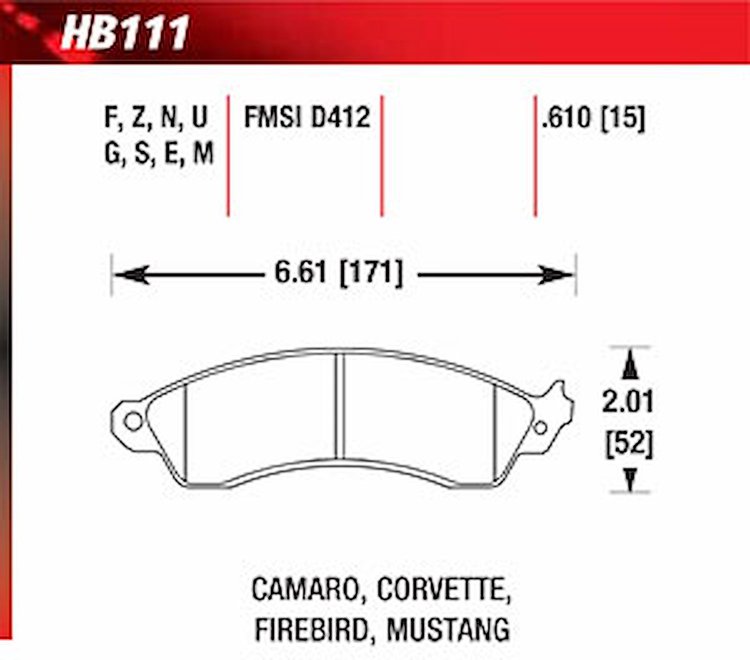 Blue 9012 Disk Brake Pads Chevy/Ford/Pontiac
